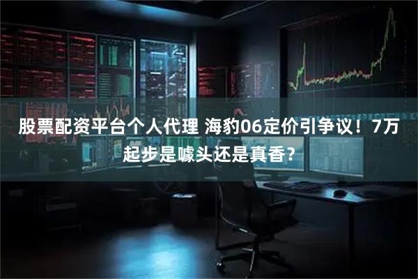 股票配资平台个人代理 海豹06定价引争议！7万起步是噱头还是真香？